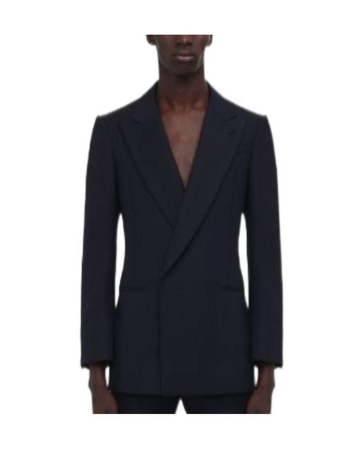 McQueen Blue Long Sleeved Tailored Blazer for men