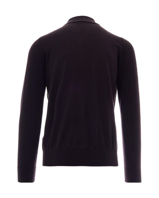 Paolo Pecora Blue Long-Sleeve Polo Shirt for men