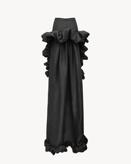 Saint Laurent Black Silk Gauze Bubble Skirt