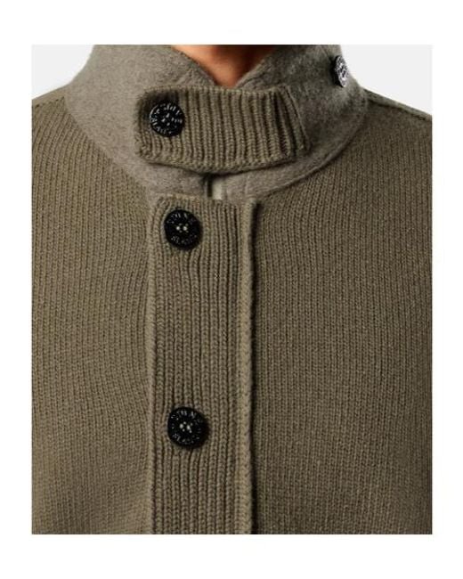 Stone Island Green Long-Sleeved Sweater for men