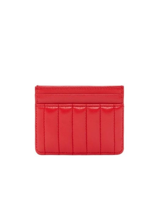 Burberry Red Tb Logo Plaque Padded Cardholder