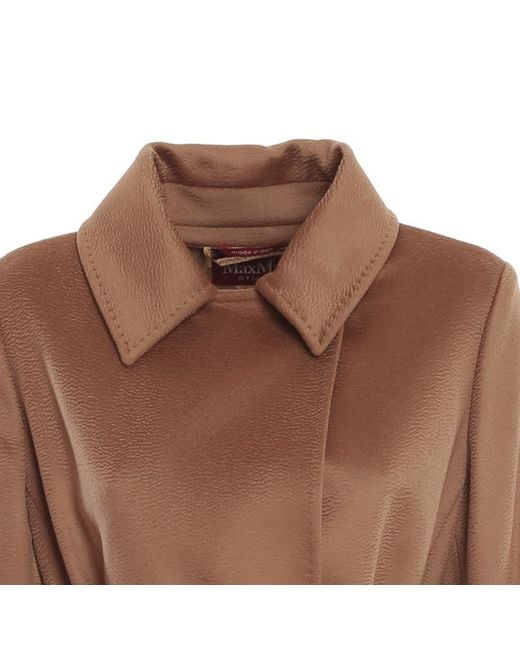 Max Mara Brown Studio Bcollag Belted Long-Sleeved Coat