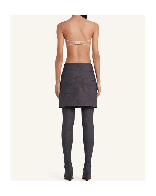 Courreges Black Courrèges Belted Denim Mini Skirt