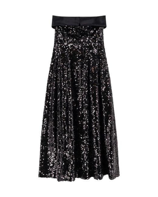 Alberta Ferretti Black Sequin Dress