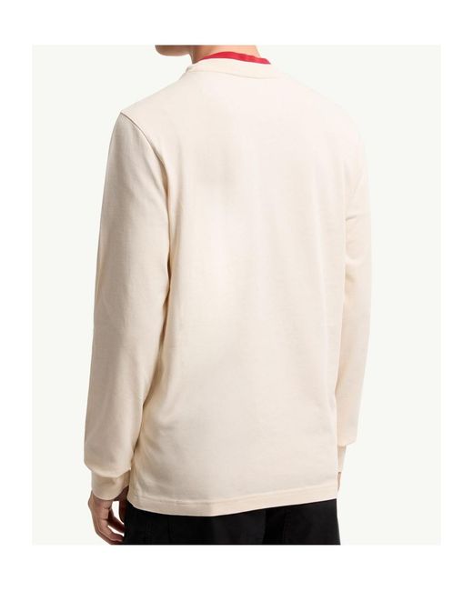 Moncler Pink Logo Cotton Jersey Long Sleeve T-Shirt for men