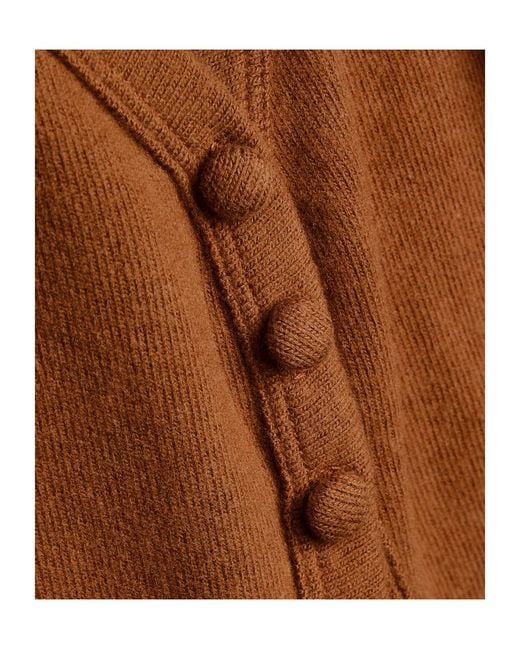 Reformation Brown V-Neck Fine-Knit Top