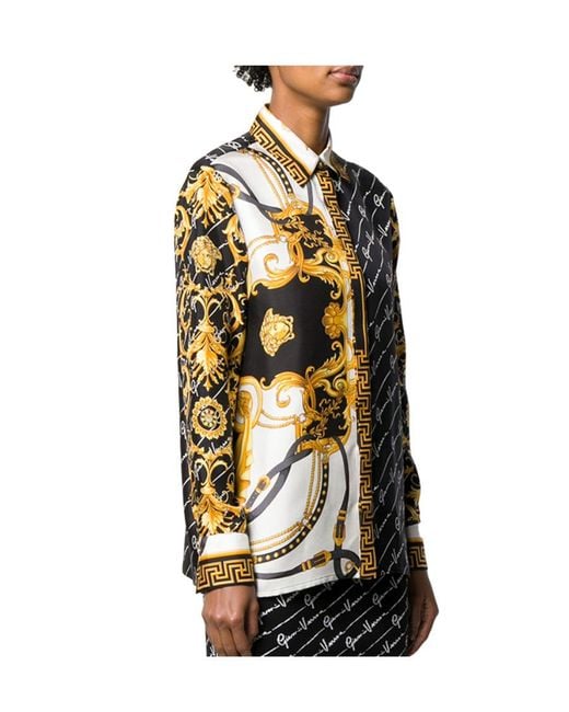 Versace Multicolor Dual-Print Buttoned Shirt