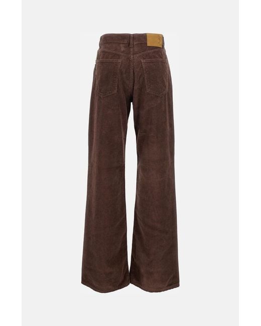 Haikure Brown Logo Patch Straight-Leg Trousers