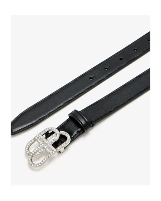 Balenciaga Black Bb Thin Belt