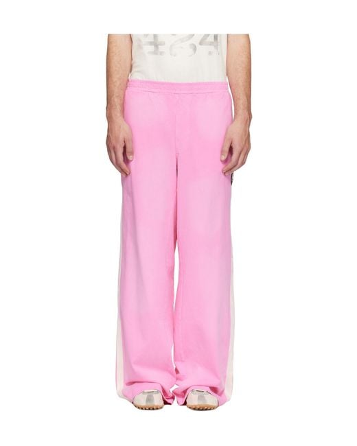 424 Pink Striped Sweatpants for men