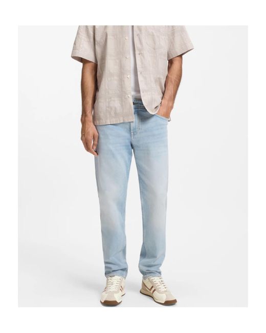 Boss White Panelled Low-Top Sneakers for men