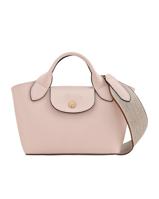 Longchamp Pink Top-Handle Leather Mini Bag