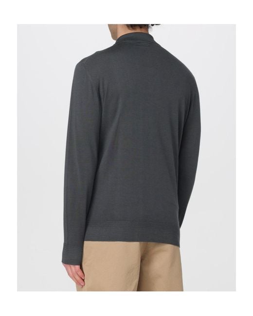 Barena Black Pevaron Long-Sleeved Polo Shirt for men