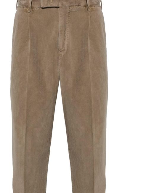 PT01 Natural Pt Torino Pleated Corduroy Pants for men
