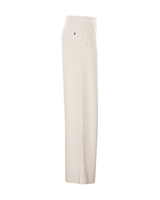 Dondup White Wide Leg Tailored Pants