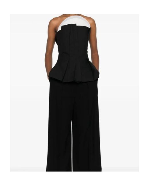 Rohe Black Pleated Bustier Top