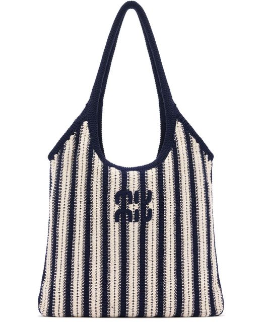 Miu Miu Blue Ivy Braided Cotton Shoulder Bag