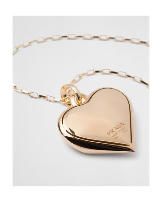 Prada White Eternal Medium Pendant Necklace