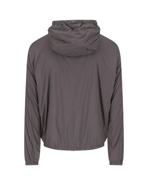 Herno Gray Zip-Up Hooded Casual Jacket for men