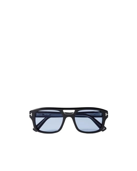 Tom Ford White Rectangle-Frame Sunglasses for men