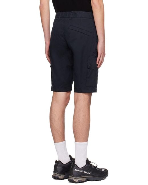 Stone Island Blue Compass-Patch Knee-Length Cargo Shorts for men