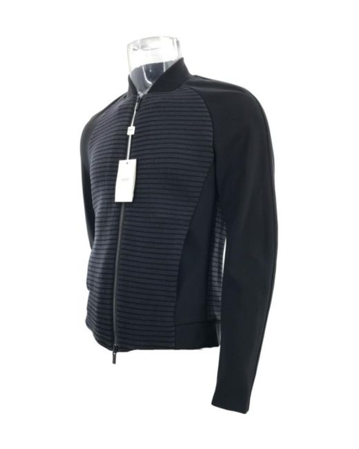 Armani Collezioni Blue Long-Sleeved Zipper Casual Jacket for men