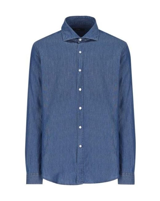 Fay Blue Chambray Denim Shirt for men