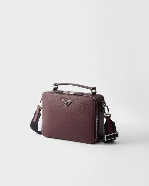 Prada Purple Brique Medium Saffiano Leather Bag for men