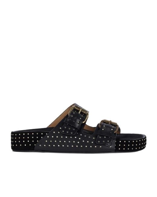 Isabel Marant Black Embellished Slip-On Sandals
