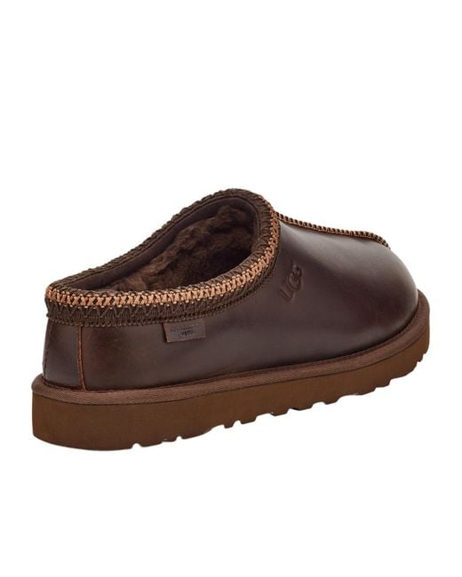 Ugg Brown Tasman Lthr Regen Slippers for men