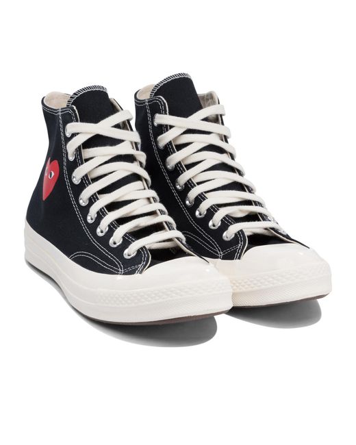 COMME DES GARÇONS PLAY Blue Logo High-Top Casual Shoes for men