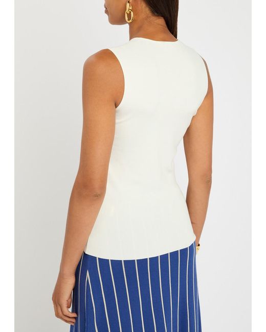 Joseph White Stretch-Silk Knit Tank