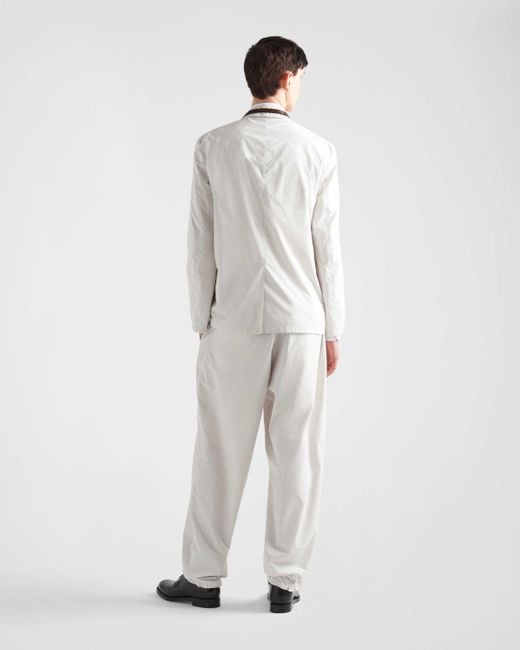 Prada White Technical Fabric Pants for men