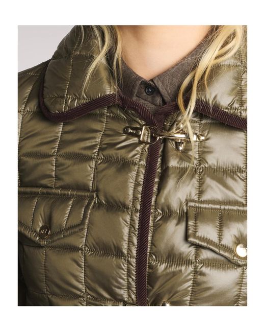 Fay Green 3 Ganci Quilted Checkered Jacket