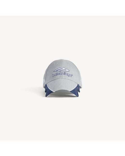 Balenciaga Gray Logo Embroidered Baseball Cap for men