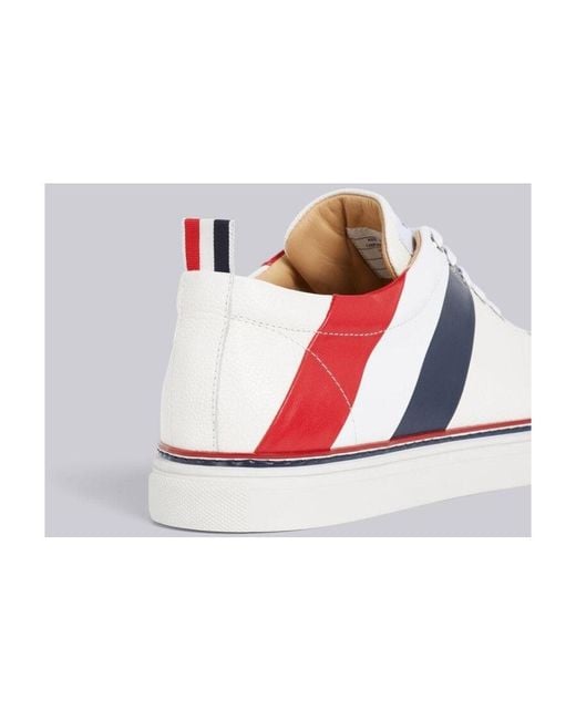 Thom Browne White Rwb Diagonal Stripe Sneakers for men