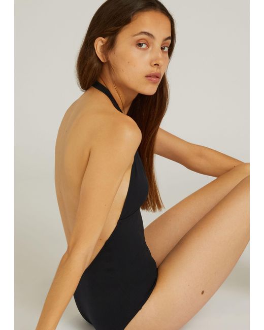 Loro Piana Blue Halter One Piece Swimsuit