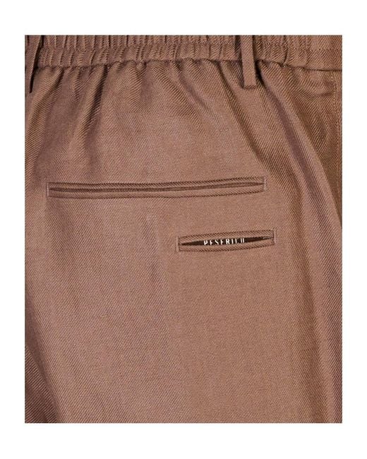 Peserico Brown Drawstring Tailored Trousers for men