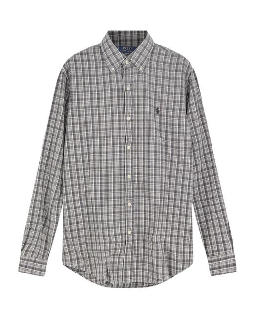 Polo Ralph Lauren Gray Madras Check Shirt for men