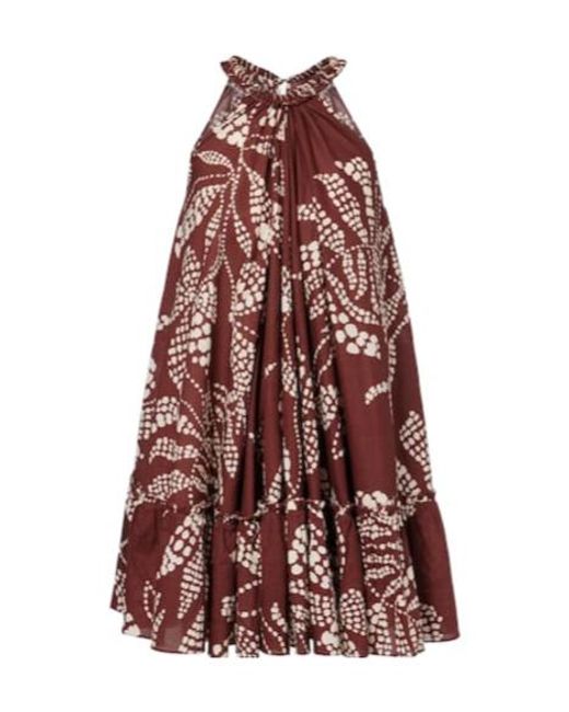 Poupette Red Cleo Printed Cotton Minidress
