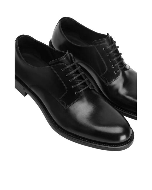 Dolce & Gabbana Black Lace-Up Derby Shoes for men