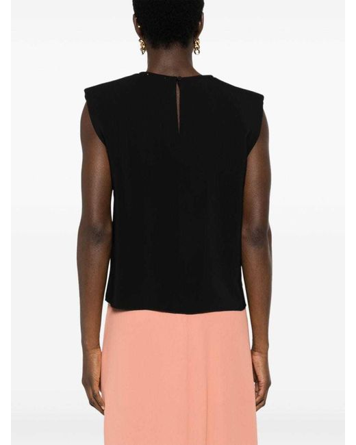 Forte_forte Black Crepe Cropped Blouse