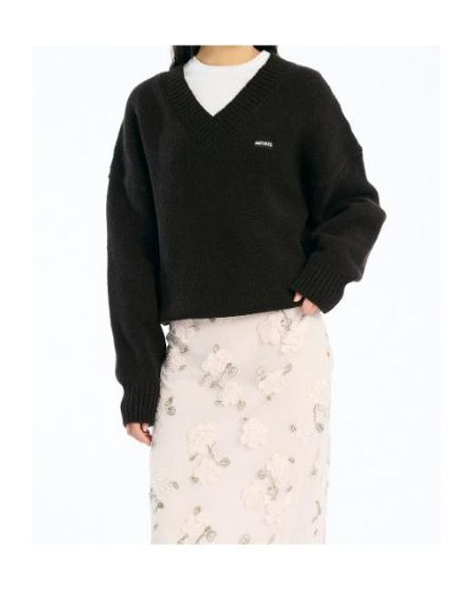 ROTATE BIRGER CHRISTENSEN Black V-Neck Sweater