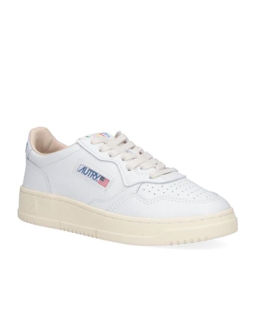 Autry White Medalist Leather Sneakers