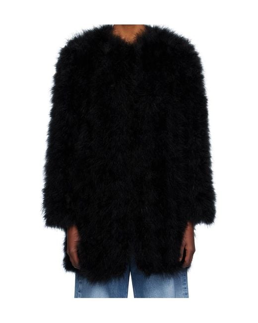 Yves Salomon Black Feather Jacket