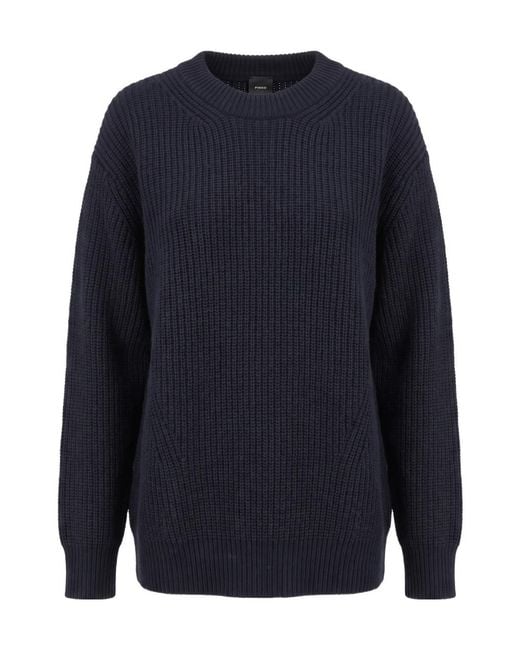 Pinko Blue Ribbed-Knit Sweater