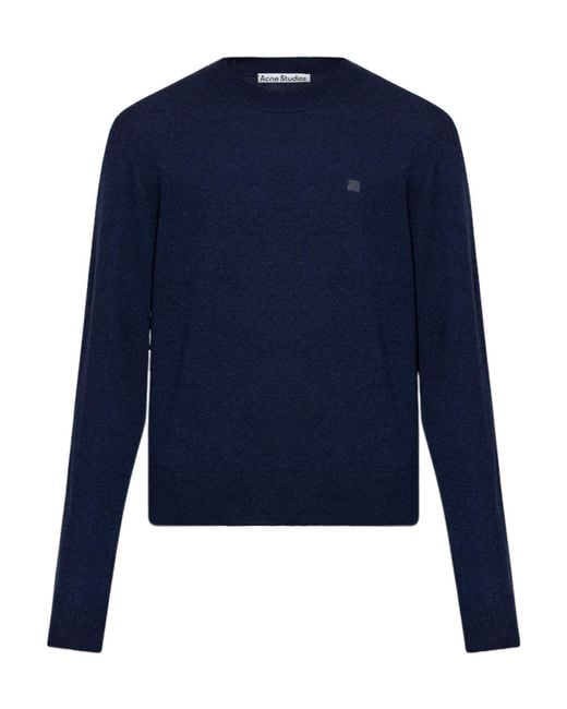 Acne Blue Long-Sleeved Sweater for men