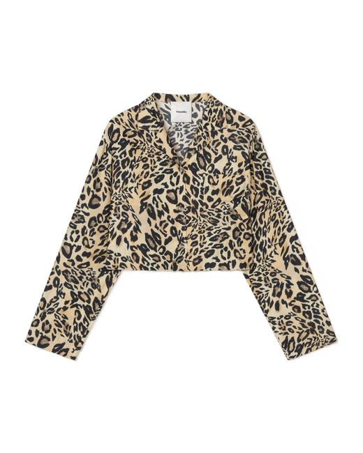 Nanushka Black Cropped Long-Sleeves Shirt