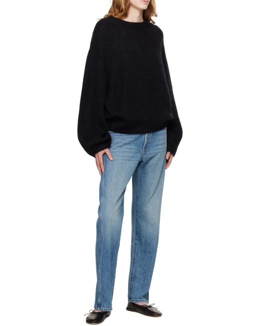 Totême Black Totême Crewneck Ribbed Jumper
