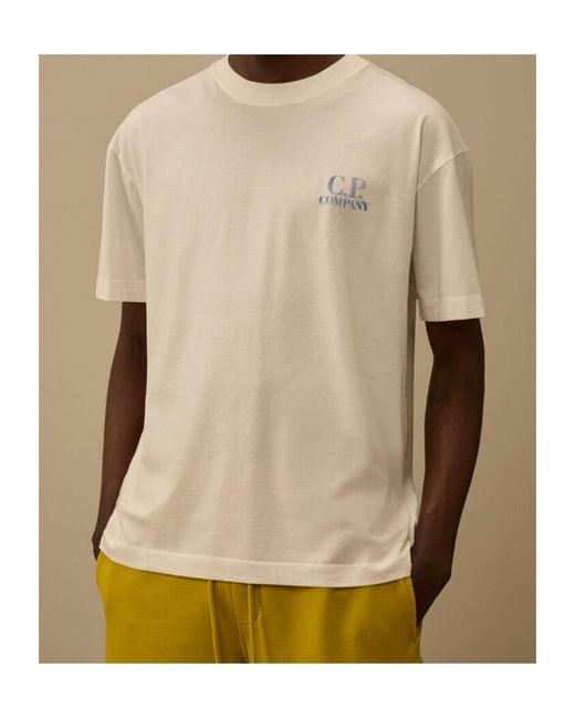C P Company Natural Short-Sleeved T-Shirt for men